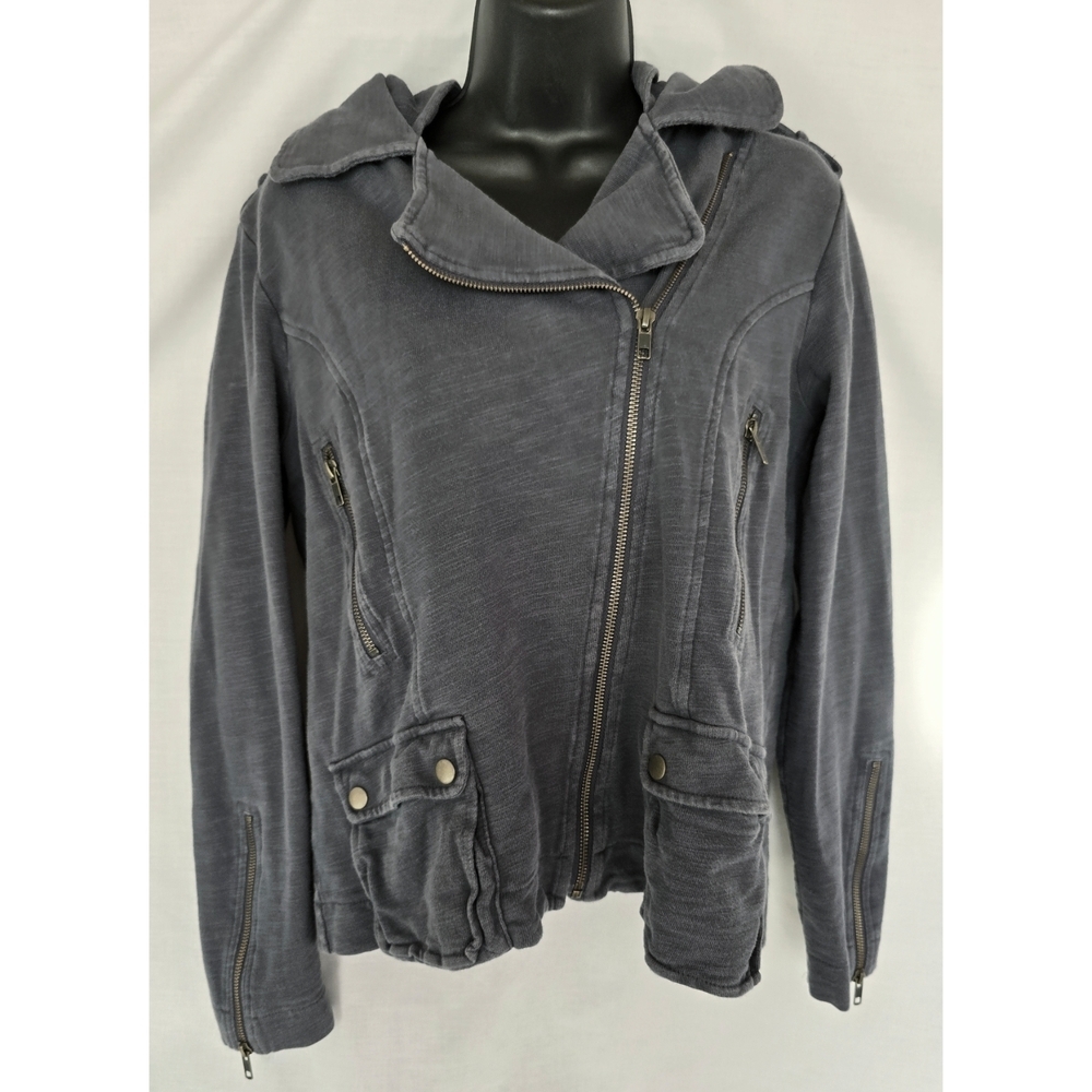 Eddie Bauer▪️100% Cotton Utility Moto Hooded Zip-Up Jacket